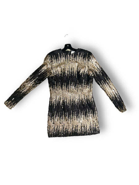 Black & Gold Drip Sequin Dress  Patricia Field