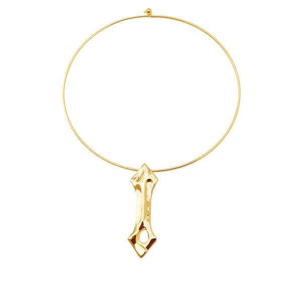 Fortitude Double Arrow Pendant on Neck Band Fortitude Double Arrow Pendant gold-plated