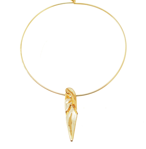 MOTHER and CHILD PENDANT NECKLACE gold-plated brass on gold plated stainless neckband