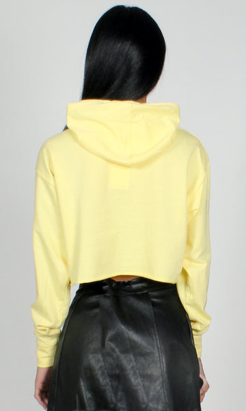 Yellow discount cropped hoodie