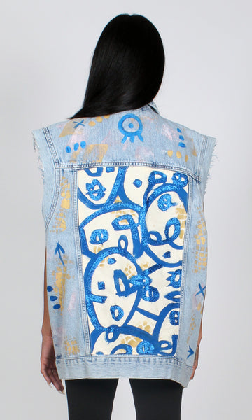 Faces Denim Vest – Patricia Field ARTFASHION