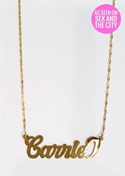 14k Solid Gold Custom CURSIVE FLOWER Nameplate Pendant Necklace with C –  Fran & Co. Jewelry Inc.