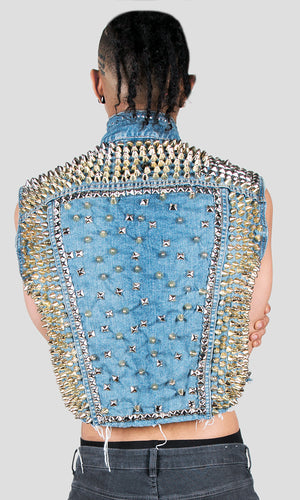 Mixed Metal Studded Vest