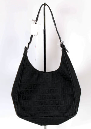 Fendi Vintage Black Leather Shoulder Bag