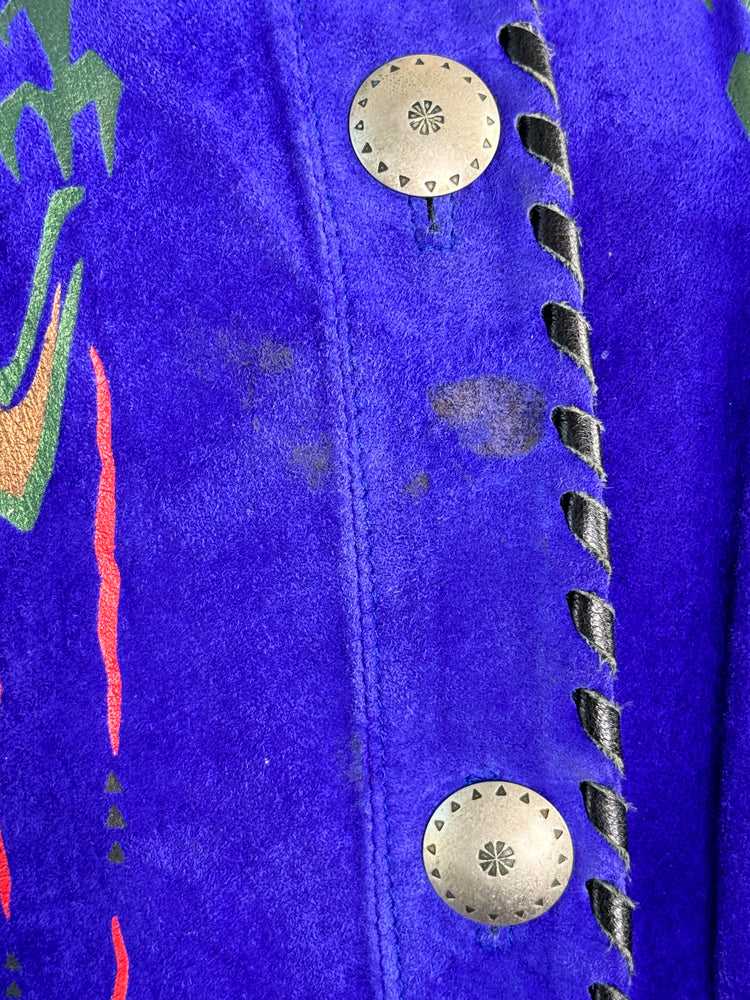 1970s Western Tribal Women Suede Jacket