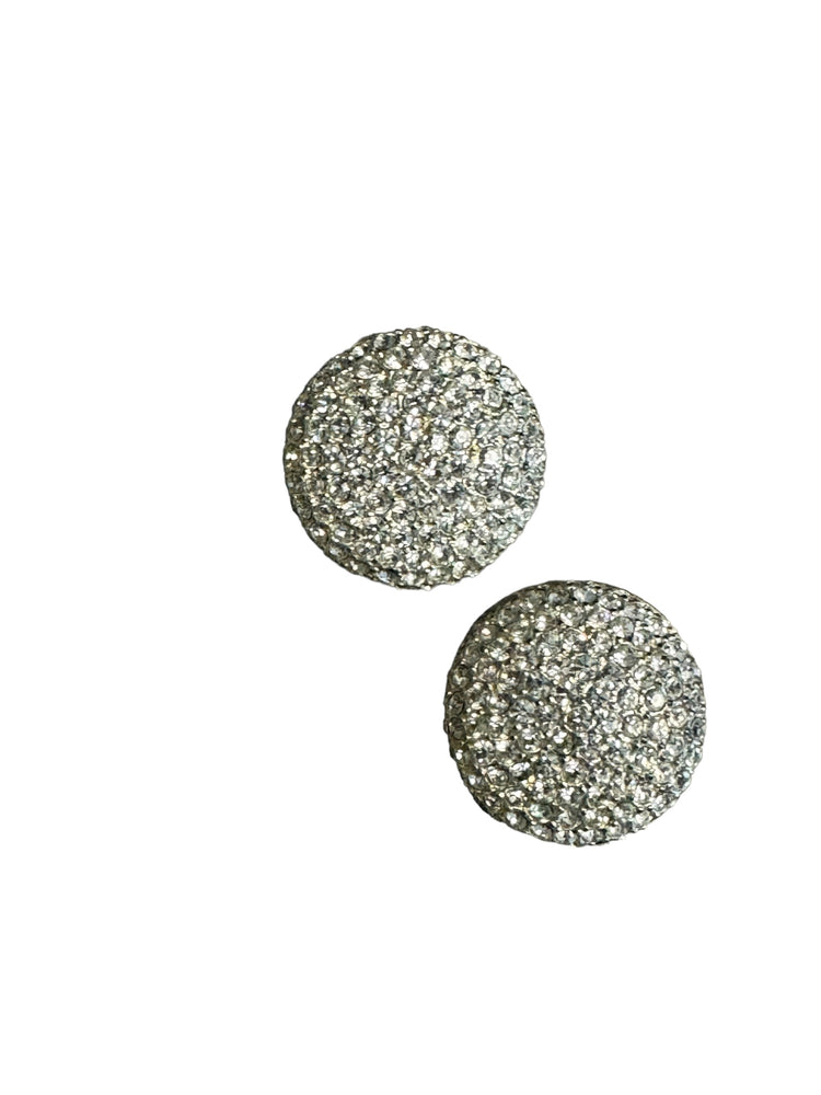 Vintage Sliver Diamante Clip On Earrings