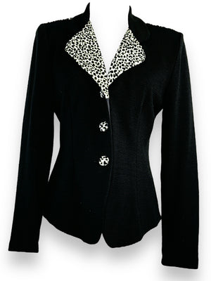 1990s DJ Simmons Black and White Cheetah Blazer