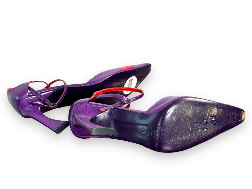 Y2K Fendi Purple and Red Geometric Mary Janes