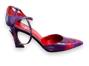 Y2K Fendi Purple and Red Geometric Mary Janes