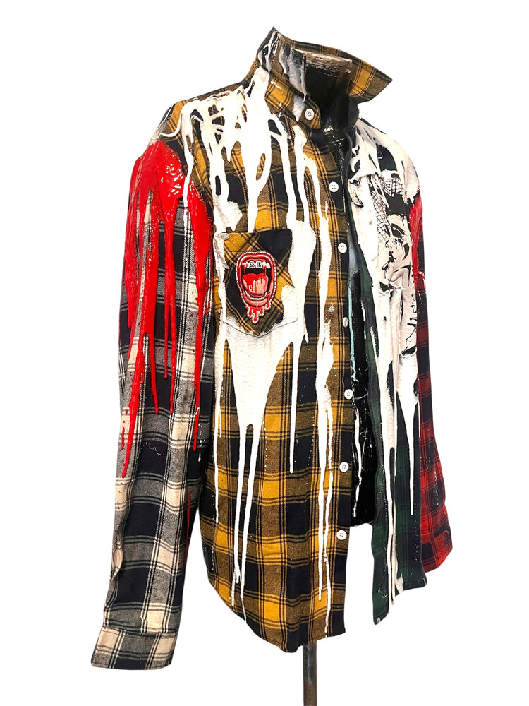 SSIK RED & WHITE DRIPPY MULTI BUTTON