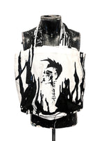 SSIK LACE & SCREEN PRINTED TOTE w/ Black Drips