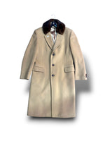 Camel Coat with Fur Collar Trim