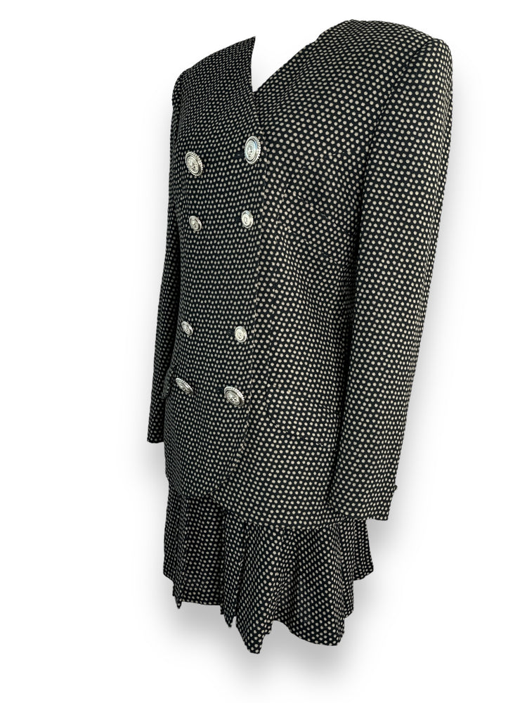 1980s Versus By Gianni Versace Gray Polka Dot Suit