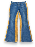 1990s D & G Denim Jeans and Brown Suede Inserts