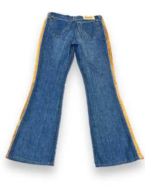 1990s D & G Denim Jeans and Brown Suede Inserts