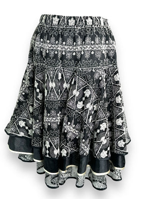 Y2K Jeanne Marc Black and White Embroidered Skirt