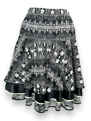 Y2K Jeanne Marc Black and White Embroidered Skirt