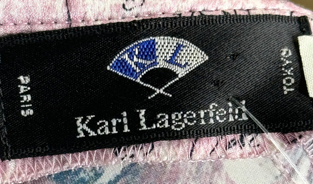 1990s Karl Lagerfeld Pink and Blue Figure Top