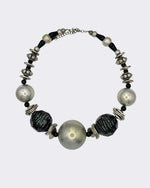 Vintage Brutalist Sliver Ball Necklace