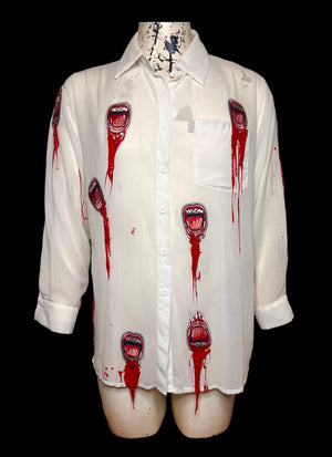 Sheer Ssik Drippy Tongue Patch Button Down