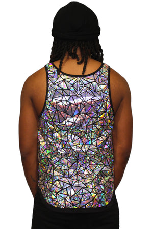 Silver Holographic Mosaic Tank