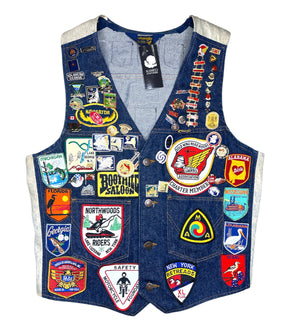 1980'S Pinned & Patched Denim Vest