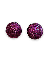 1980s Pink Sequin Clip On Earrings