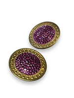 1990s Pink and Gold Clip On Earrings