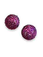 1980s Pink Sequin Clip On Earrings