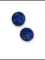 1980s Blue Sequin Clip On Earrings