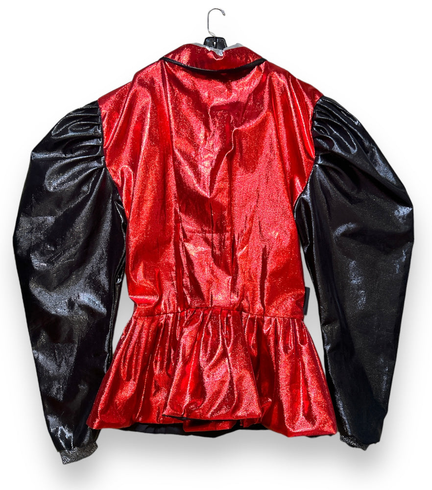 Red Metallic Zip Coat
