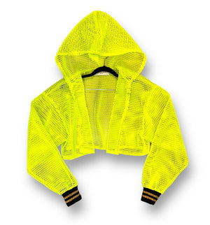 Hi-Lit Cropped Mesh Hoodie