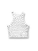 Studmuffin NYC Spike Crop Tank Top (White)