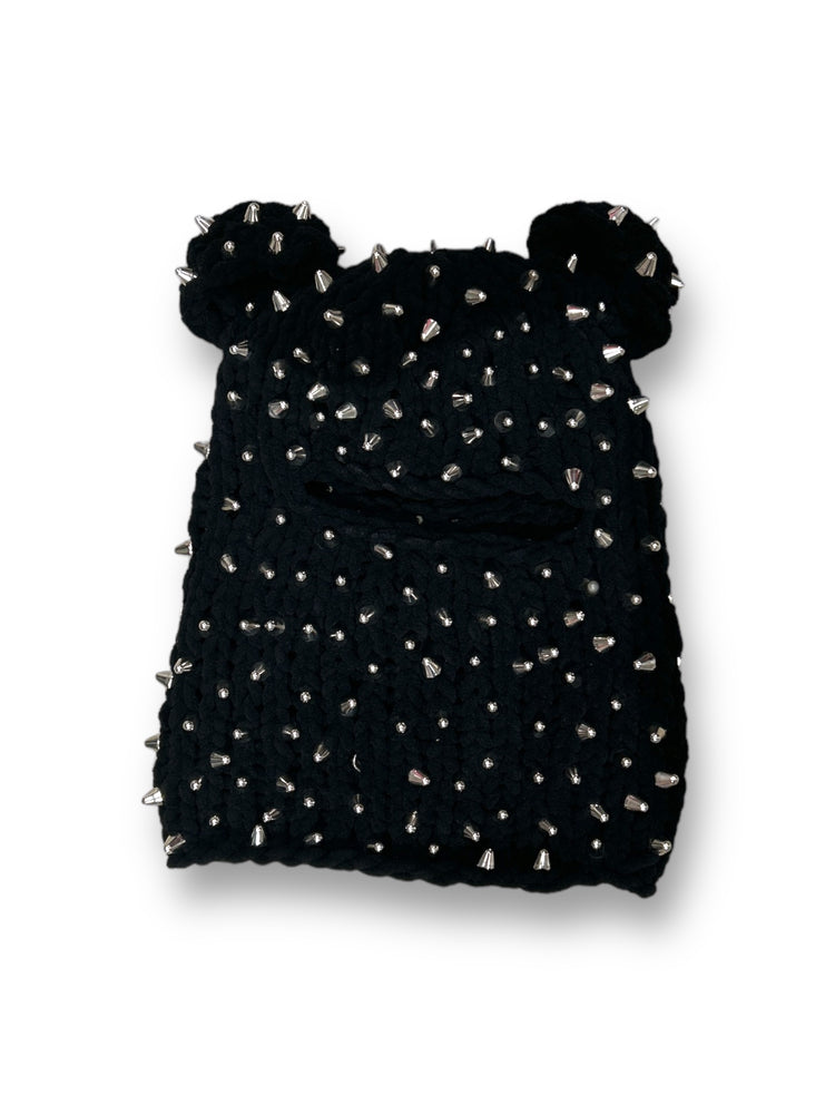 Studded Bear Knit Mask