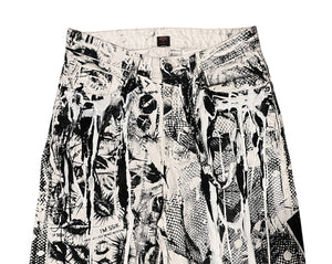 Ssik Printed Wide Leg Denim