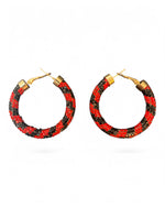 Striped Rhinestone Hoops