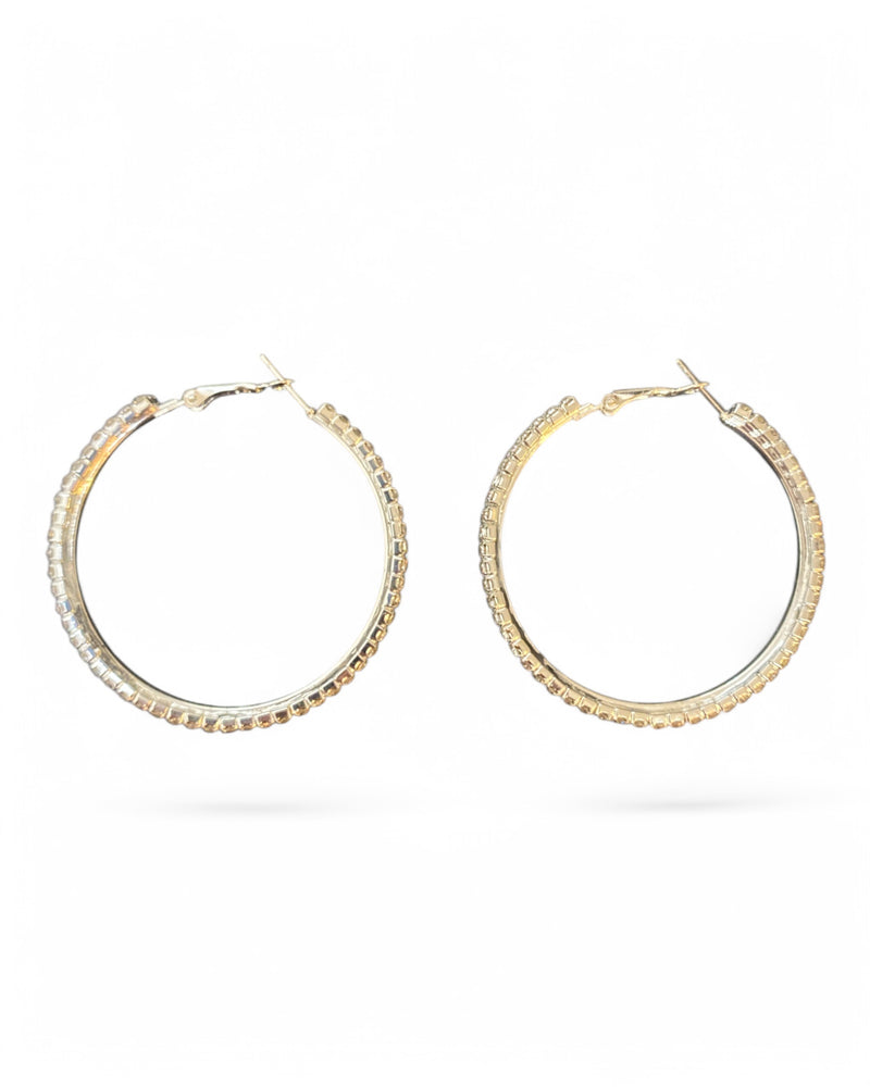 Crystal Hoops - Silver