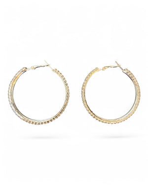 Crystal Hoops - Silver