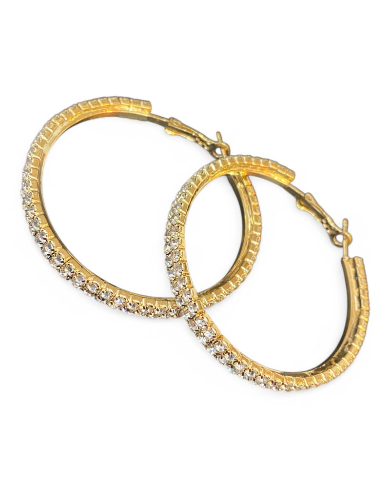 Crystal Hoops - Gold