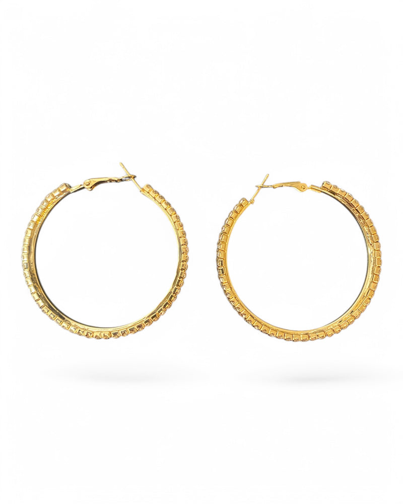 Crystal Hoops - Gold