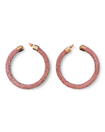 Large Rhinestone Hoops - Pink