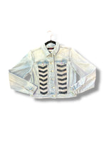 Chevron Black & White Denim Jacket