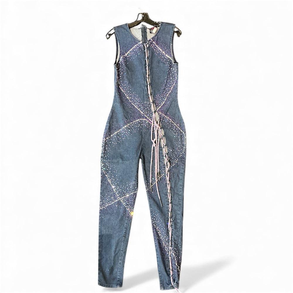 Purple Denim Jumpsuit