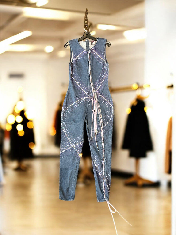 Purple Denim Jumpsuit