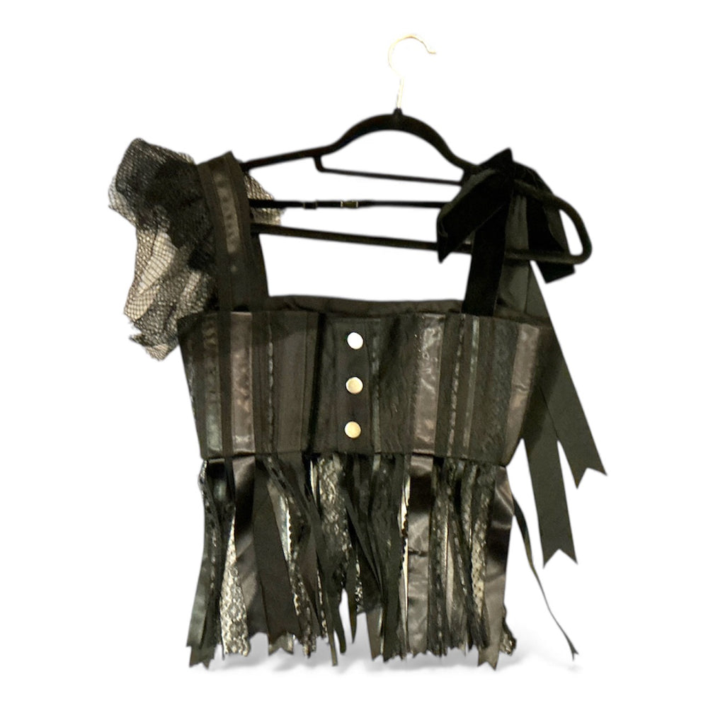 Ribbon Lace Fringe Bustier