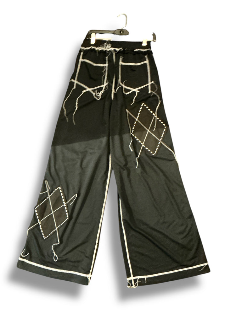 Argyle Black WideLeg Sweatpants