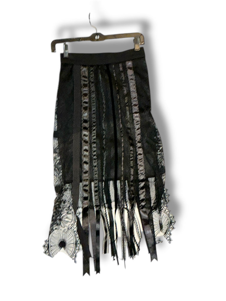 Ribbon Lace Fringe Skirt