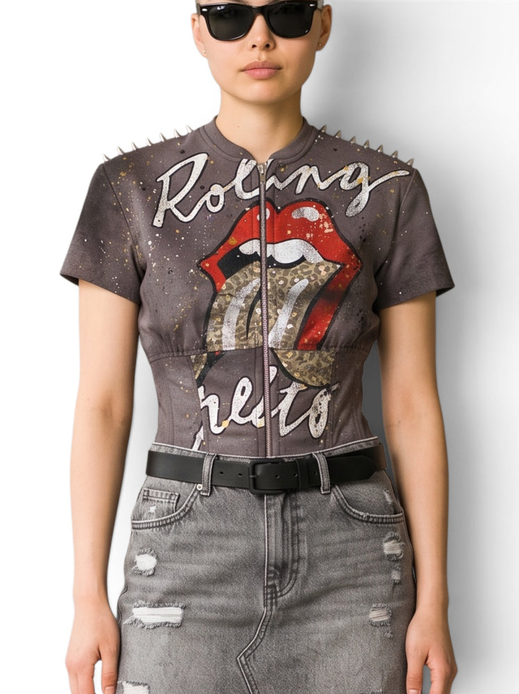 Patricia Field Black Frames with Gold Chain Top and Purple Gradient Lenses Patricia Field Accessories for Women on Sale up to 90% Off  main image 3