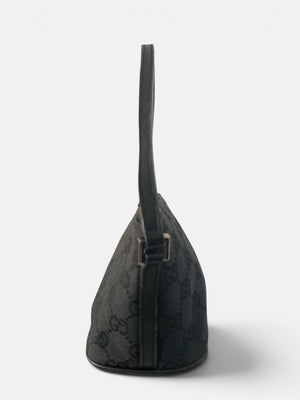GUCCI GGキャンバス ホーボーバッグ ブラック GUCCI GG Canvas Hobo