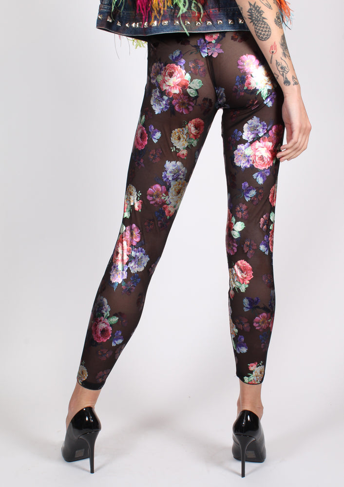 CUHAKCI Graffiti Leggings Floral Patterned Print leggings' for